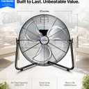 iLIVING 20 Inch Heavy Duty Floor & Wall Mount Fan - 5750 CFM High Velocity, 120-Watt, 3-Speed, Industrial Cooling for Garage, Workshop, Office, Home - UL Listed, Black