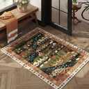 Door Mat Indoor Entrance 2x3 Rug Machine Washable Nomadic Animal Small Area Rug Non-Slip Low Pile Throw Rugs for Entryway, Kitchen, Front Door Indoor Entrance, Entry, Kids Room, Green