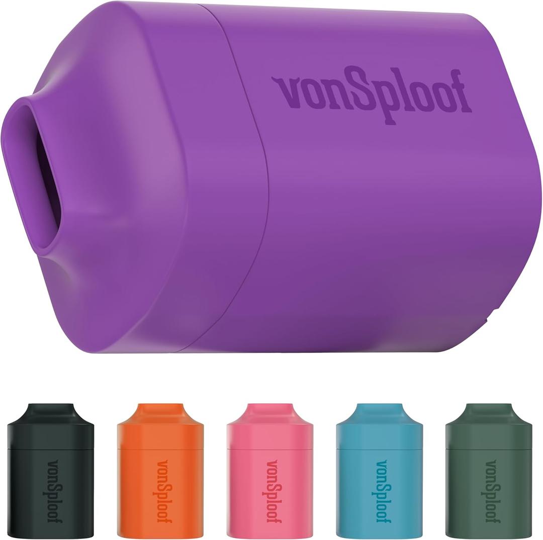 Personal Air Filter To Trap Smoke & Odor - Easy To Use & Long Lasting Replacement Smoke Filter up to 500+ uses I Eliminate Smell For Your Buddy and You with Smoke Catcher I Sploof Vaporizer (Purple case + Recyclable filter)
