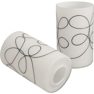 2 Pack Modern Line Style Glass Shade, Cylinder Light Fixture Replacement Globe or Cover with 1-5/8-Inch Fitter for Chandelier Wall Sconce Pendant Light, G0048 2 Pack Modern Line Style Glass Shade, Cylinder Light Fixture Replacement Globe or Cover with 1-5/8-Inch Fitter for Chandelier Wall Sconce Pendant Light, G0048