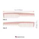 Allegro Combs 6000 Teasing Combs Lift Vent Hair Combs Space Tooth Wide Tooth Barber Stylist Curly Hair Parting 12 Pc. (Rose)