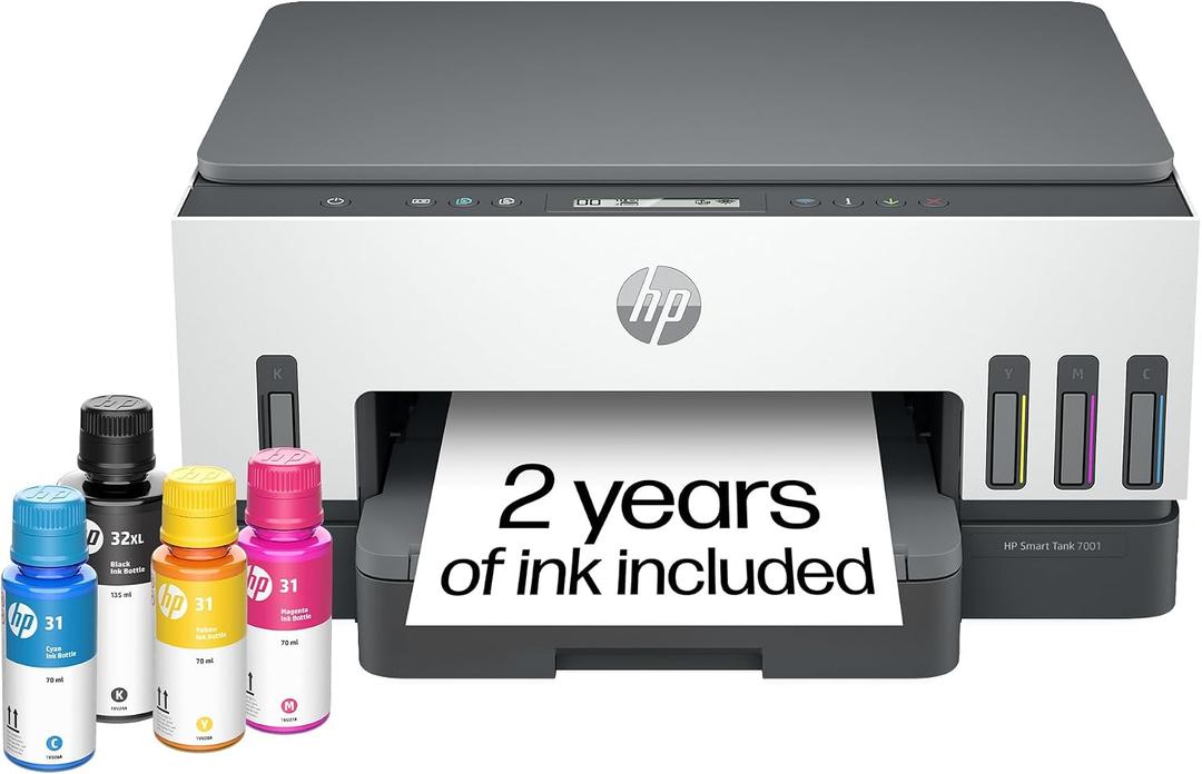 HP Smart Tank 7001 Ink Tank Printer | 2 Years of Ink Included | All-in-One