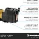 Hayward Super Pump InGround Pool Pump - 1 HP, Quieter Operation & Efficient