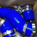 Heavy Duty Silicone Intercooler Boot Kit Compatible with Dodge 1994-2002 Ram Pickup 5.9L Diesel (Blue)