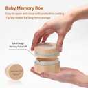 3 x Umbilical Cord Keepsake Box Engraved Baby Memory Box for Umbilical Cord Storage Easy Open First Haircut Keepsake and Round Tooth Box Durable Baby Keepsake Gift for Newborn Baby Shower Pregnancy