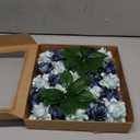 Floroom Artificial Gardenia Flowers 2.7" 25pcs Real Looking Dusty Blue Shades Foam Fake Flowers with Stem for DIY Wedding Bouquets Bridal Shower Centerpieces Floral Arrangements Party Table Decoration