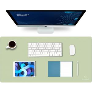K KNODEL Large Office Leather Desk Mat, Mouse and Keyboard Pad, Computer and Laptop Mat, Desktop Protector and Cover, Writing Pad and Blotter (31.5"x15.7", Light Blue) (31.5" x 15.7", Light Blue)