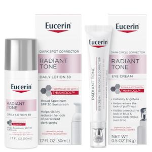 Eucerin Radiant Tone Daily Face Lotion with SPF 30, Dark Spot Corrector with Thiamidol + Eucerin Radiant Tone Eye Cream Dark Circle Corrector, Eye Brightening Cream with Thiamidol and Hyaluronic Acid