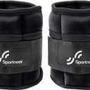 Sportneer Adjustable Ankle Weights 1 Pair 2 4 6 8 10 Lbs Leg Weight Straps for Women Men, Weighted Ankle Weights Set for Gym,Fitness, Workout,Walking, Jogging,1-5 lbs Each Ankle, 1 Pair 2-10 lbs (Black)