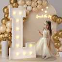 JoyMuse 4FT Marquee Light Up Letters, Large Marquee Letters 4 Feet Tall for Marry Me Proposal Decorations Big 4FT Letters with Lights for Baby Shower Party Decor, Letter L