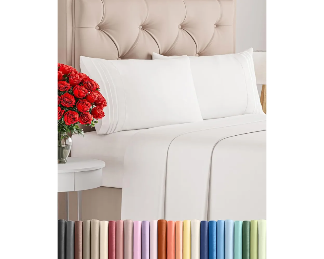 King Size 4 Piece Sheet Set - Comfy Breathable & Cooling Bed Sheets Set - Hotel Luxury Bedding for Women, Men, Kids, Teens, Boys & Girls - Deep Pockets, Soft, Wrinkle Free - Oeko-Tex - Antique White