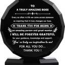 Qianwei Boss Gifts for Women Men - Black Crystal Appreciation Plaque Keepsakes Decor - Best Thank You Farewell Gifts, Christmas, Retirement, Birthday, Bosses Day Gift