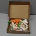 6.56Ft Happy Easter Banner Cute Garland Large Rabbits Bunny with Carrot Wooden Beads Rustic Felt Easter Banner Decoration for Mantle Fireplace Tree Window Spring Decor Tiered Tray