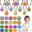 Cinrobiye 12 Pack 100 Days of School Craft Kit DIY 100th Day of School Accessories Making with 100 Days Card for Teacher Celebrate 100 Days Party Gifts Classroom Reward Activities Party Supplies