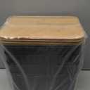 4 Packs Storage Bins with Bamboo Lids - Plastic Storage Containers with Lids Stackable Storage Box: Storages Baskets for Organizing Desktop Closet Playroom Classroom Office, Black