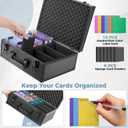 Top Loader Storage Box, Trading Card Case for Sports Cards, Fits 3" x 4" 35PT Rigid Card Holder with 18 Colorful Dividers and 6 Foam Stoppers, Holds 600+ Top Loaders, Cards Case Holder