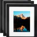 9x25 Inch Black Picture Frame, 3 - Pack, This 1.25 inch Custom MDF Poster Frame is Black Satin, Comes with Economy Acrylic