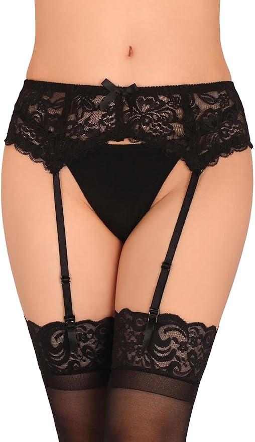 GARGALA Lace Garter Belt for Thigh High Stockings Sock Suspender Women Large