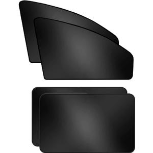 ZATOOTO Car Window Shades - 4 Pack Window Covers 99% UV Light Block Side Window Sun Shade Magnetic Car Curtains Keeps Cooler Privacy for Breastfeeding Taking a nap Camping
