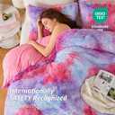 EMME Luxury Fuzzy Duvet Cover Set King Size Fluffy Comforter Cover Set for King Bed 2 Pieces Shaggy and Plush Soft Bedding Duvet Covers (Rainbow Pink Purple, King)