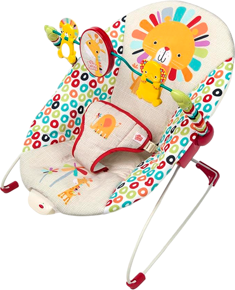 Bright Starts Playful Pinwheels Portable Baby Bouncer with Vibrating Infant Seat, 0-6 Months (Unisex)