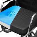 CYLEN Ifoam Gel Infused Memory Foam Layer Wheelchair Cushion - Seat Cushion for Wheelchair-Office Chair, Kitchen Chair, Car Seats-Pressure Sore and Tailbone Pain Relief-High Dense Polyfoam Base(Black)