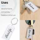 Uniclife 2 Inch Tough Plastic Key Tags White Item Identifiers with Blank Paper Labels Transparent Covers and Split Rings