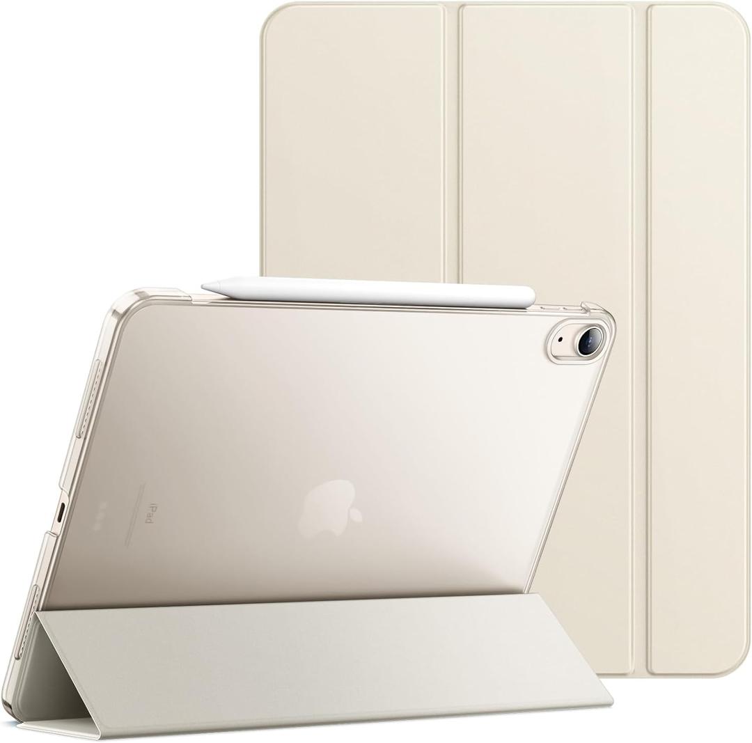 JETech Case for iPad Air 11-Inch M3/M2 (2025/2024), iPad Air 5/4 (2022/2020 5th/4th Generation 10.9-Inch), Slim Stand Hard Back Shell Cover with Auto Wake/Sleep (Starlight)