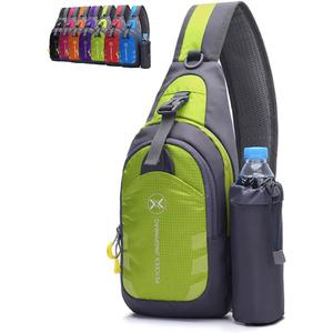 Peicees Chest Crossbody Sling Backpack Bag Travel Bike Gym Daypack for Women Men (Medium, Green)