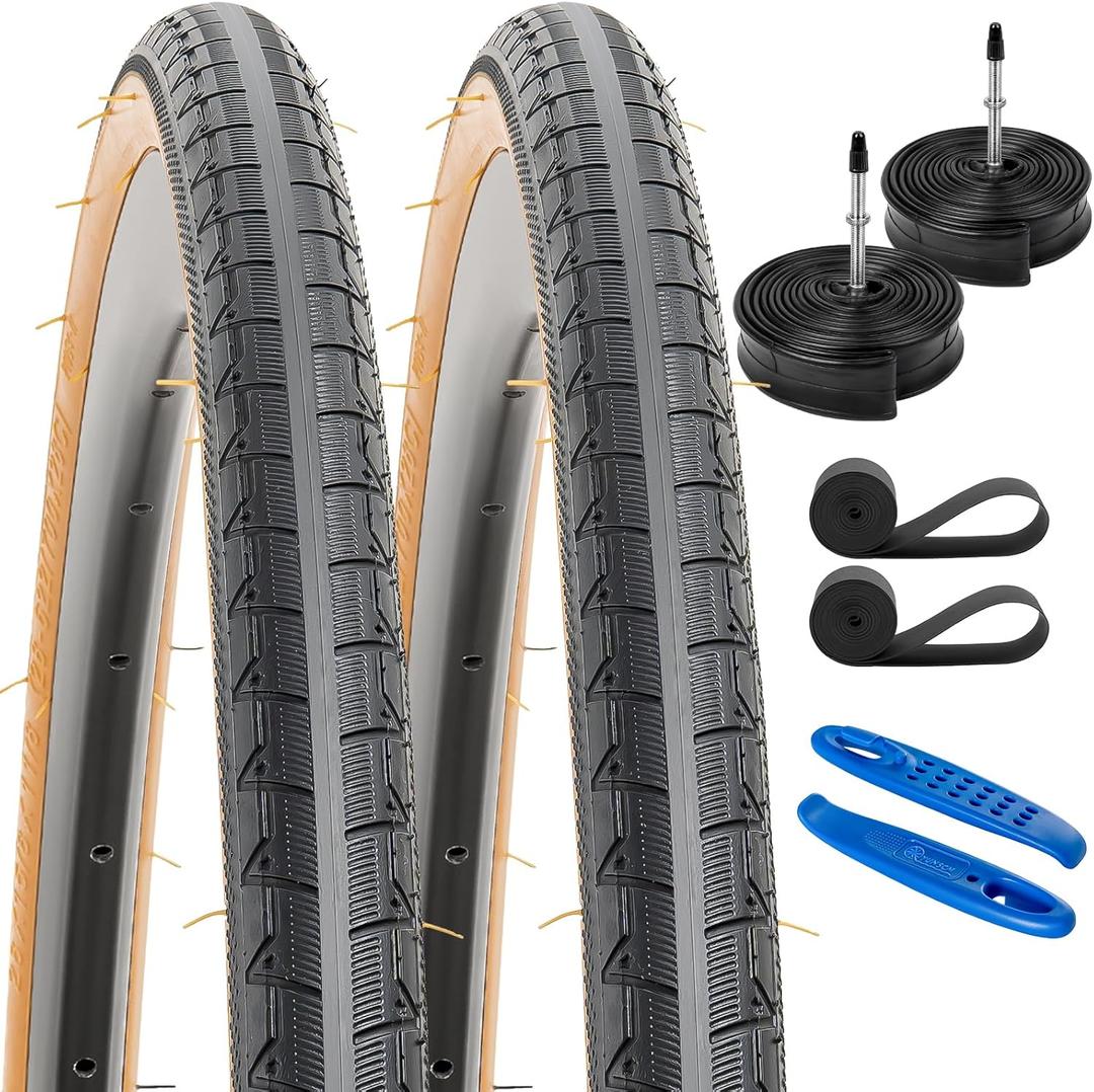 YUNSCM 2-PCS 700C Bike Tires 700x28C/28-622 28x1 5/8x1 1/8 Compatible with Road Bike Tires 700x25C 700x26C 700x27C 700 x 28C 700x30C Bicycle Tires (Y-786)