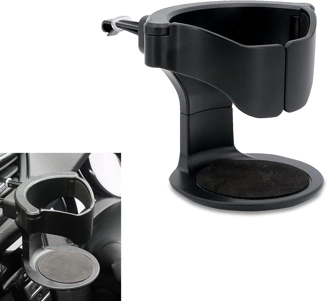 1 PC Car Cup Holder with 3 Pairs Outlet Hooks, Anti-Slip Adjustable Cup Holder Expander for Car Air Vent, Universal for Cars Trucks with Horizontal Blade Vents (Black)