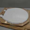 Mayfair Cassel Slow Close Toilet Seat, Easy Clean, Non Slip Premium Wood Seat, Easy Install, Made in USA, Round, White