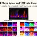 Electric Fireplace Insert 36" Realsmart 1500W Wall Mounted Fireplaces Recessed Heaters Remote Control Slim Black Fireplace Touch Screen Timer 12 Flame Colors LED Decor Low Noise