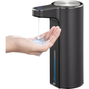 EKO Aroma Touchless Automatic Soap Dispenser for Bathroom and Kitchen, Liquid Hand Soap Dispenser, Water-Resistant and Rechargeable, 9 fl oz (Dark Grey)