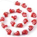 Cheriswelry 25pcs/Strd Red Christmas Gloves Lampwork Glass Beads Christmas Theme Loose Spacer Beads Decoration Charms 19~20mm for DIY Earring Bracelet Necklace Craft Jewelry Making