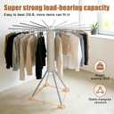 Clothes Drying Rack Four Corners, Large Capacity Portable Laundry Drying Rack, Space Saving Design for Indoor Outdoor Use, Multi-Function Clothing Rack, Towel & Blanket Drying Rack for Laundry Room
