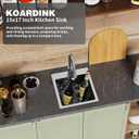 Kitchen And Bar Sink, 15x17 Inch Stainless Steel Drop In Kitchen Sink Modern Single Bowl Topmount Bar Sink Combo-Silicon Mat,Drain Strainer Set Compatibility With Various Kitchen & Bar Style, 15x17x9 Inches