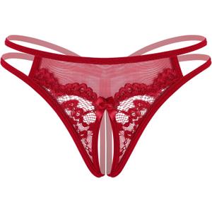 Avidlove Women Lace Panties Floral Lace Briefs Mesh Hollow Out G-String Thongs T-back Underwear 1-4 Pack (Medium, Wine Red)