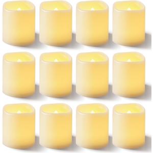 Homemory 100Pack Flickering Flameless Votive Candles, 200+Hour Electric Fake Candles, Battery Operated LED Tealight for Wedding, Outdoor, Table, Festival (Warm White,Battery Included)