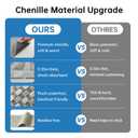 Chenille Stair Treads for Wooden Steps 8"x30" (15 Pack), Ultra Soft Non-Slip Carpet Stair Runners Indoor, Peel and Stick Self-Adhesive Step Rugs for Kids & Dogs, Machine Washable, Gray, 15 pieces