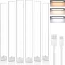 maylit 6 Pack Under Cabinet Lighting, 3 Color Temps Motion Sensor Light Indoor, Rechargeable Battery Operated Lights, Wireless Magnetic Light Bar for Kitchen Counter Closet Stair Shelf Display (9 inch)