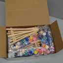 Qilery 12 Set Acrylic Paint Kit Mini Stretched Canvas with Easel, Acrylic Paints Strips, Brushes, Palette, Art Set for Adults Birthday Party Favors(6 x 8 Inch)