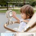 SWEETFULL Portable Stroller Fan, Pinch-Proof Baby Fan, 10H Battery, 5-Speed Quiet Mini Clip on Fan, USB-C Rechargeable with LED Display for Car Seat, Crib & Travel - Cream