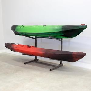 Teal Triangle Freestanding Kayak Storage Rack - Storage Rack for 2 Kayaks or Canoes - Premium Kayak Stand for Outdoor and Indoor - Adjustable Kayak Holder and Canoe Storage Stand (Mud)