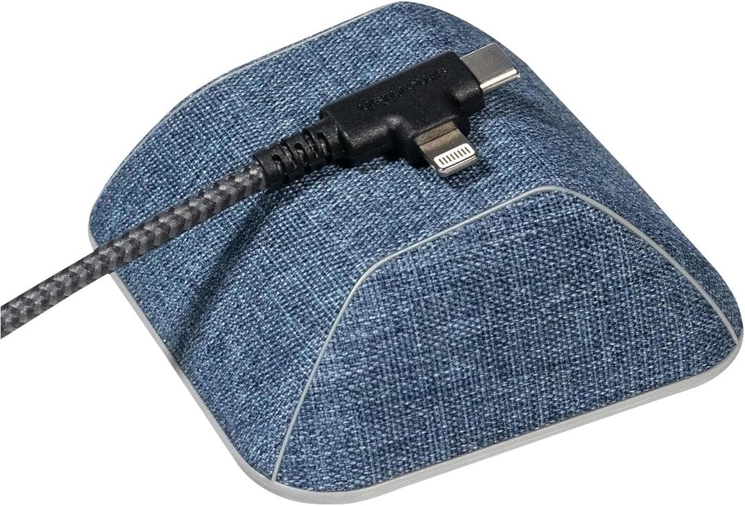 Smartish Magnetic Cord Holder - Cable Wrangler Organizer with Magnet Clips for Charger Management on Desktop, Nightstand for USB-C + Lightning - Blue Jeanie (Medium)