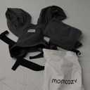 Momcozy Baby Wrap Carrier Skin-Friendly Fabric, Easy to Wear Baby Carrier Sling T-Shirt Design, Hands Free Baby Carriers Newborn to Toddler 8-35lbs, Adjustable Buckle for Waist 27-47inch, Deep Grey (Regular)