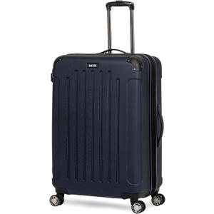 Kenneth Cole REACTION Renegade Luggage Expandable 8-Wheel Spinner Lightweight Hardside Suitcase, Navy Blue, 28-Inch Checked