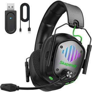 Wireless Gaming Headset for PS5 Gamers, 2.4GHz 20ms Low Latency & Bluetooth, 50mm Driver for 3D Surround Sound, ENC Mic - 50H Battery, Compatible with PC PS5 PS4 Switch Mobile (Graphite Black)