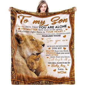 Gifts for Son, Son Gifts from Mom, Son Birthday Fathers Day Graduation Valentines, Soft Throw Blanket 60"x50"