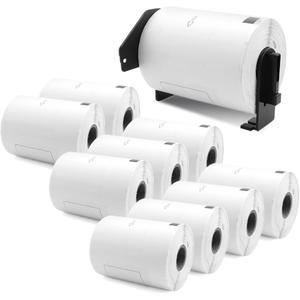 Label KINGDOM Replace for DK-1241 Brother 4" x 6" Die-Cut Large Shipping Label, 102 mm x 152 mm 200/Roll White Paper Address Label for QL-1100 QL-1110NWB Label Printer (10 Rolls+1 Frame)